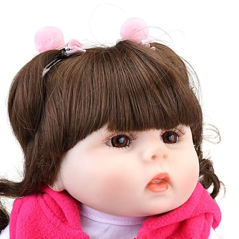 

Pickwoo 48CM Drinks Reborn Baby Girl's Pink Dress Doll Full -body Child's Realistic Waterproof Baby Shower Toy Anatomically