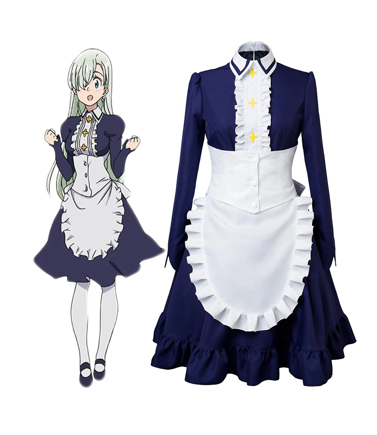 Семь смертных грехов Элизабет лионы платье горничной косплей костюм на заказ