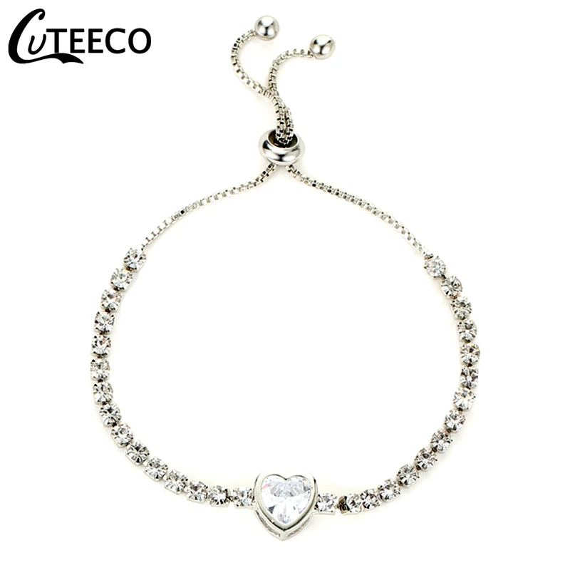 AJ3238-2 CUTEECO европейские модные женские Подвески браслет кубического циркония бренд браслет Бесконечность Браслеты для женщин ювелирные изделия подарок - Окраска металла: AJ3238-2