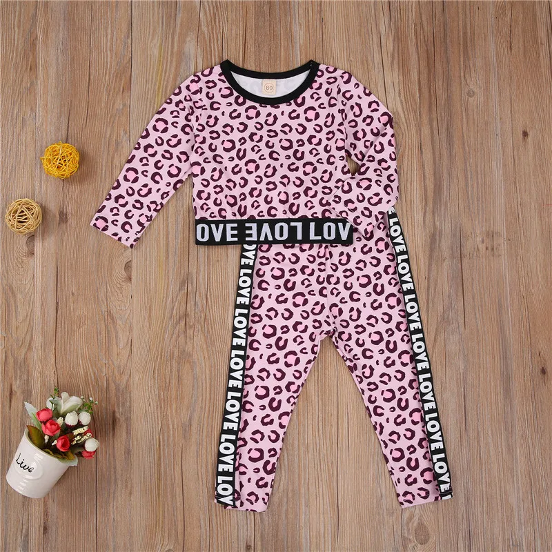 

Fashion Newborn Baby Leopard/Striped Print Clothes Set Autumn Spring Long Sleeve Romper+Pants Children Autumn Comfortable Suit