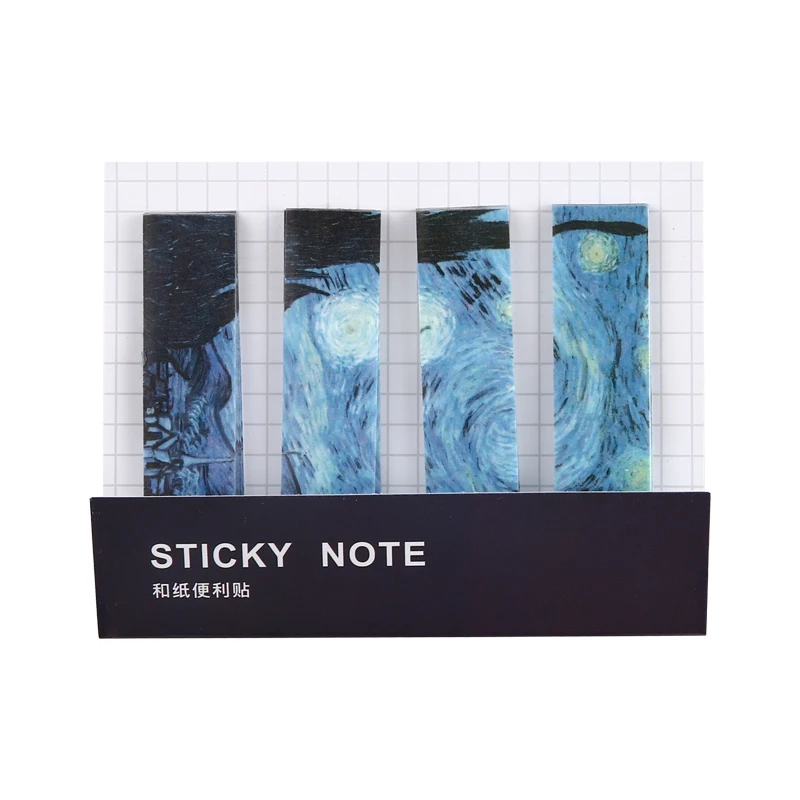 80 листов Van Gogh Monet Painting Memo Pad липкая закладка для Заметок Post студентов планировщик