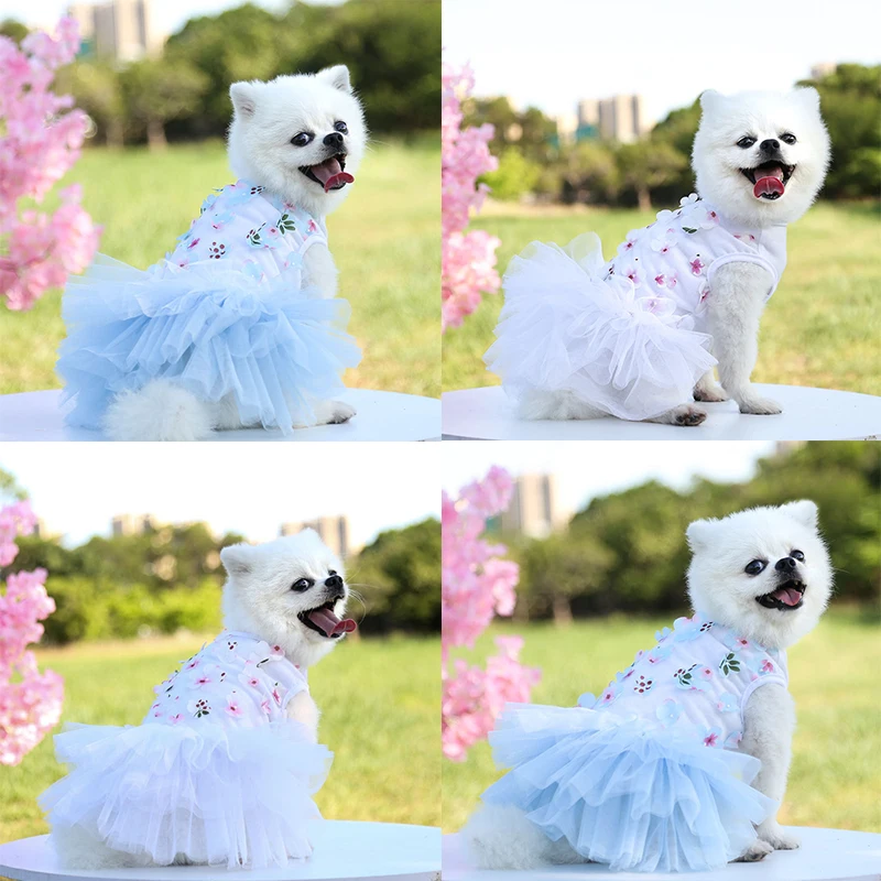 Милые персиковые собачьи одежды "Сладкое платье принцессы" Расцветающие юбки кошки Питомник Общий