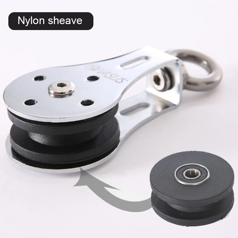 

300KG Groove Wheel Mute Swivel Fitness Strength Training Bearing Lifting Pulley Stainless Steel Accessories