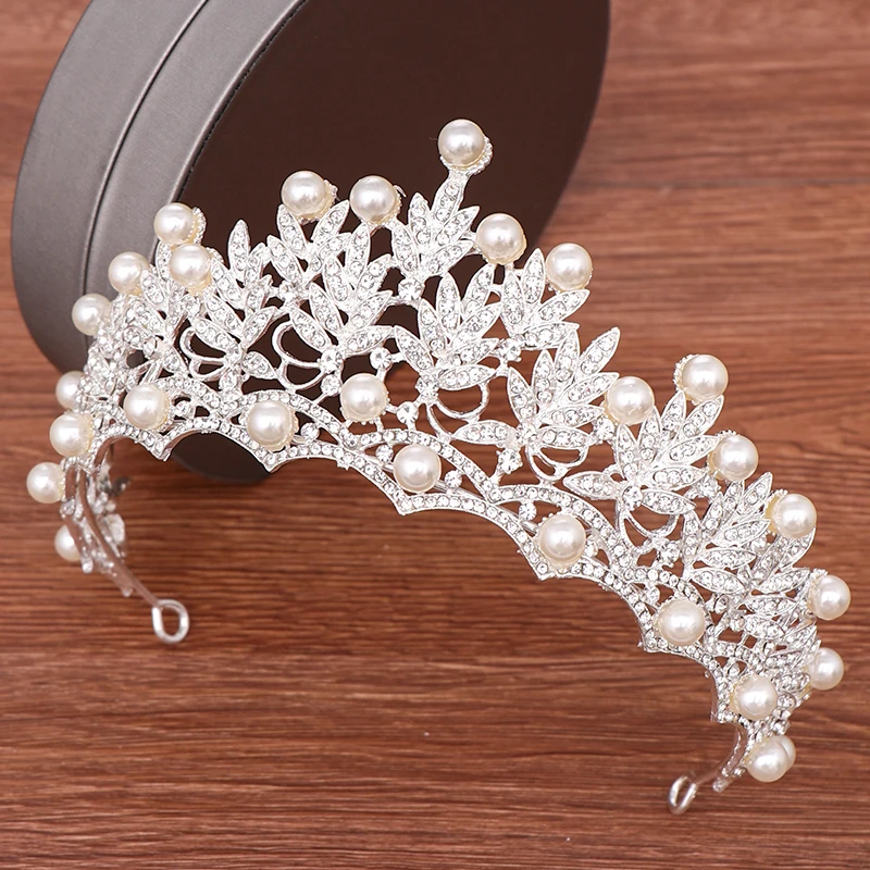 Свадебные аксессуары для волос Стразы жемчужная корона тиара женская свадебная