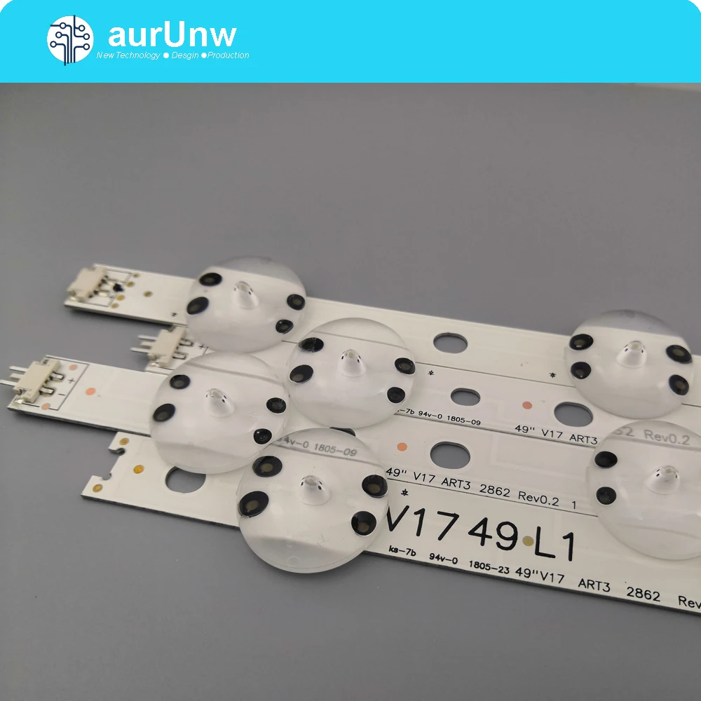 

Новый комплект 1020 мм светодиодный ная полоса для LG 49UV340C 49UJ6565 49UJ670V V17 49 R1 L1 ART3 2862 2863 6916L-2862A 6916L-2863A Запчасти для телевизора