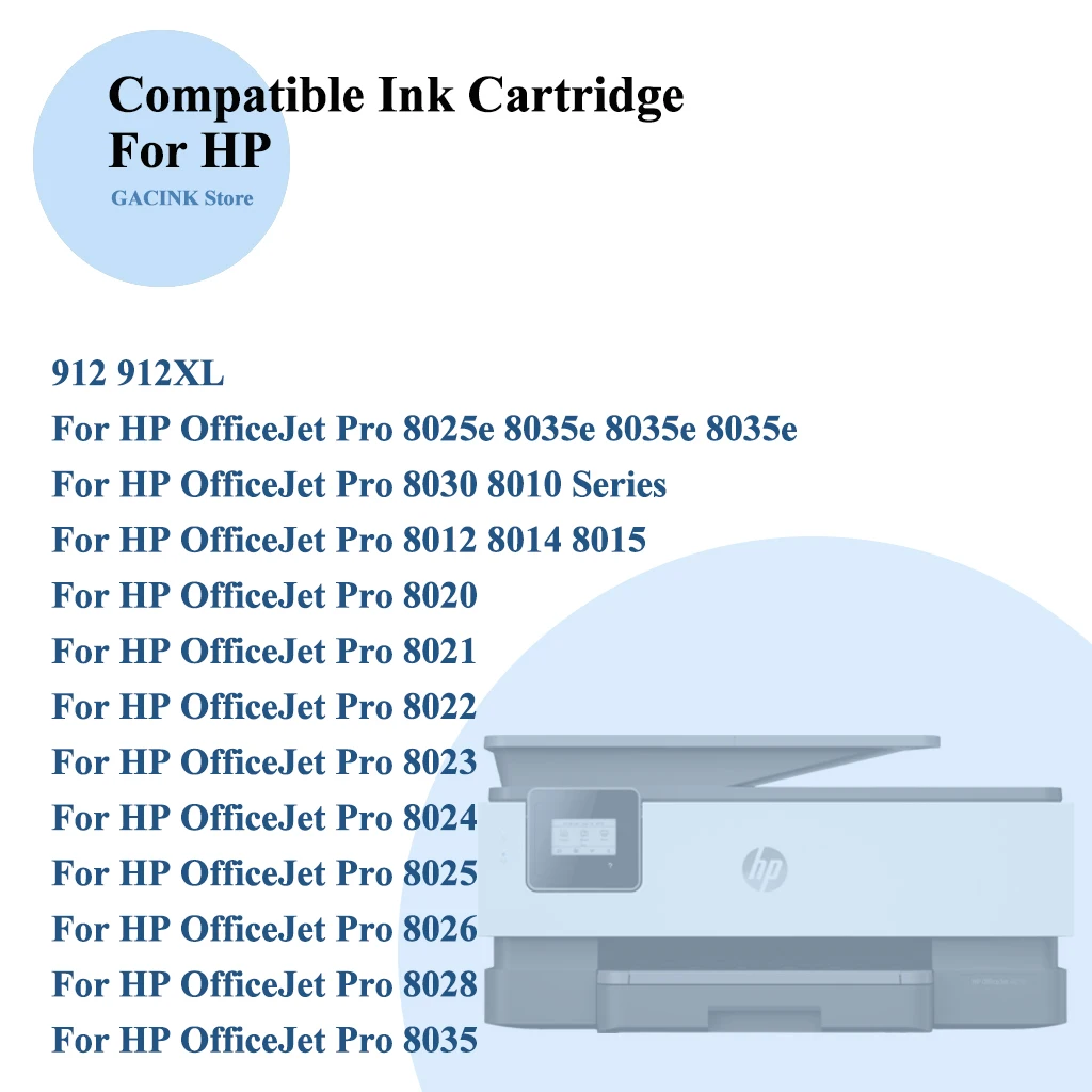 Картридж чернильный совместимый с HP OfficeJet Pro 912 8012 8014 8015 8020 8022 8023 8024 8025 8026 8028 8035
