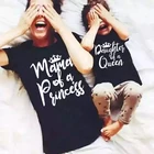 Матери принцессы дочь королевы мама и я сочетающаяся одежда семейный образ футболки мама и девочка Черная футболка
