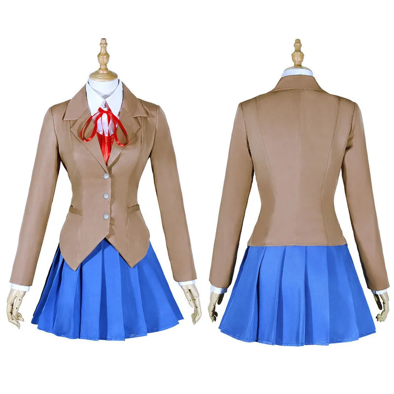 Doki Literature Club Monika Косплей Sayori Yuri Natsuki Костюм Школьная форма женский костюм| |