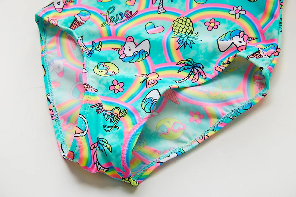 2019 Купальник для девочек от 3 до 8 лет Цельный купальник детский в полоску с