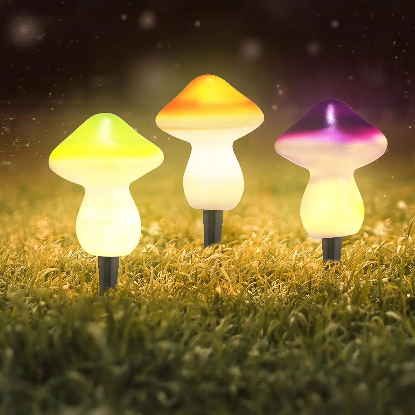 

Solar Three Mushroom Lights Garden Lights LED Solar Garden Decoration Lights Waterproof Outdoor Landscape Lawn Lights