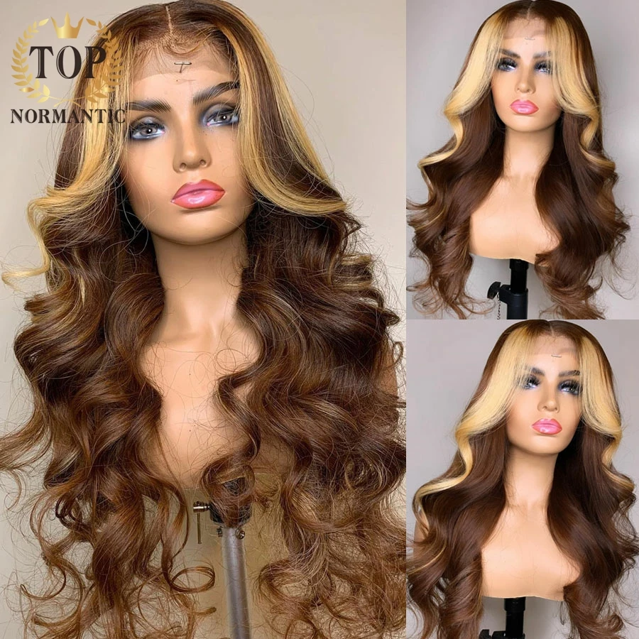 

Topnormantic 13x4 Lace Front Wig For Women Highlight Color Body Wave Brazilian Remy Human Hair Wigs Preplucked