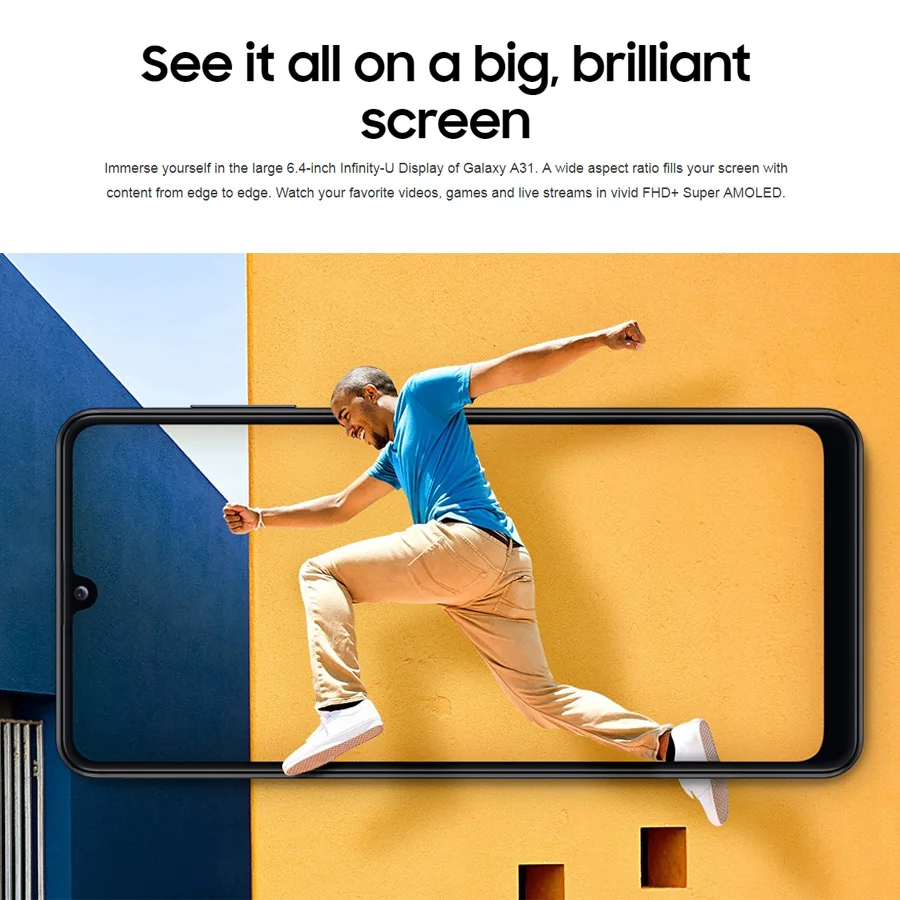 Смартфон Samsung Galaxy A31 A315G/DS 6 + 128 ГБ 4 дюйма 1080x2400 5000 мА · ч камеры NFC Android 10|Смартфоны| |