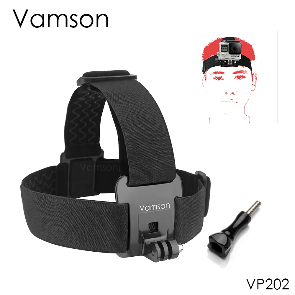 Vamson для GoPro Hero 9 8 7 6 5 4 3 головный ремень Регулируемый ремешок DJI OSMO/SJCAM Yi 4k экшн