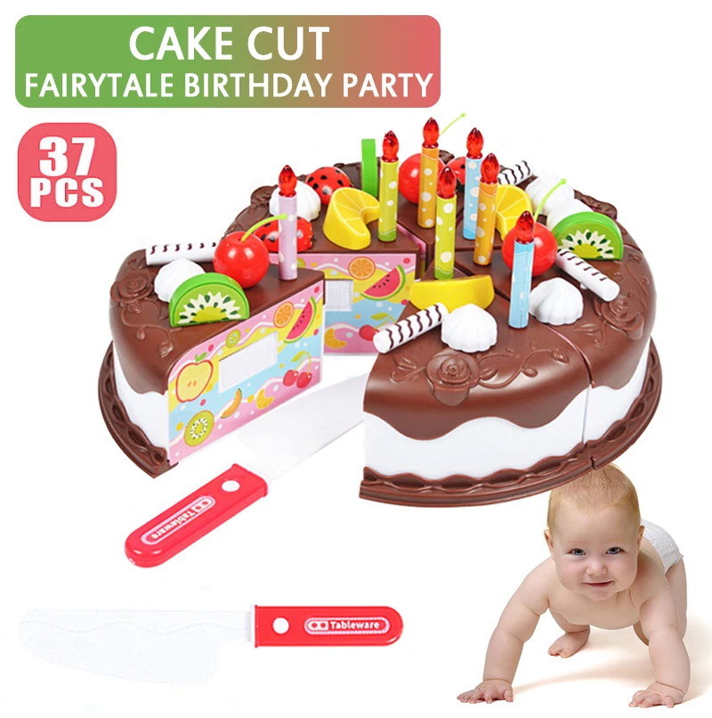 

Children's Playhouse Birthday Cake Toy Cut Fruit Cake Kitchen Toys Cake Food DIY Pretend Play DIY Cake Toy Cutting Fruit Vegetab