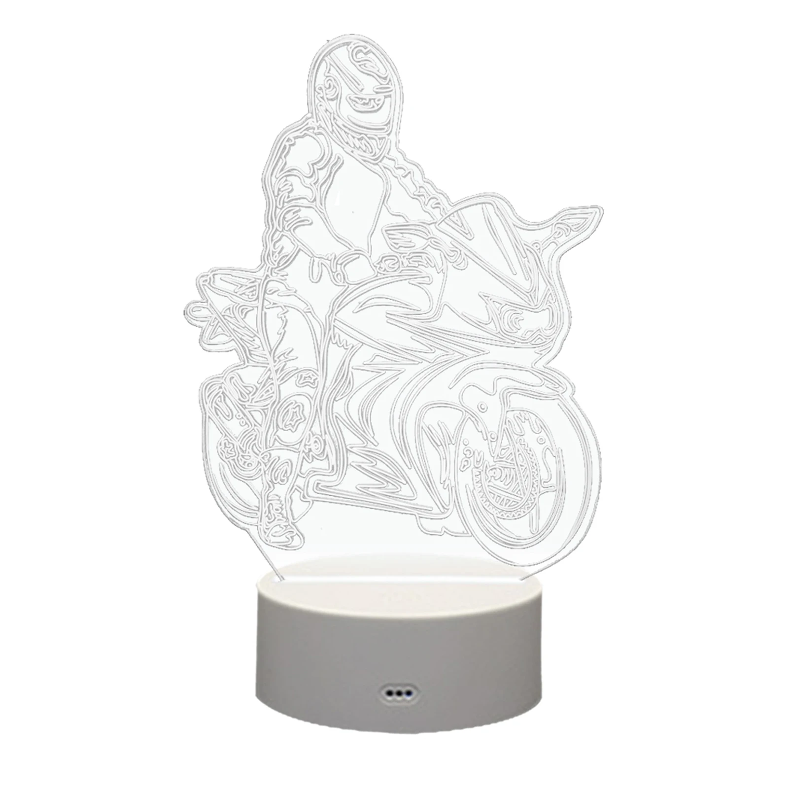 

USB 4 Mode Dimmable Bedroom Table Lamp Holiday With Remote Control 3D Illusion Night Light Led Motocross Bike Kids Gift