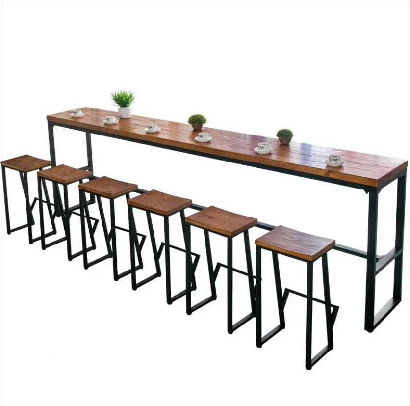 10% Ретро Барный Стул кованого железа стул твердой древесины творческий высокие