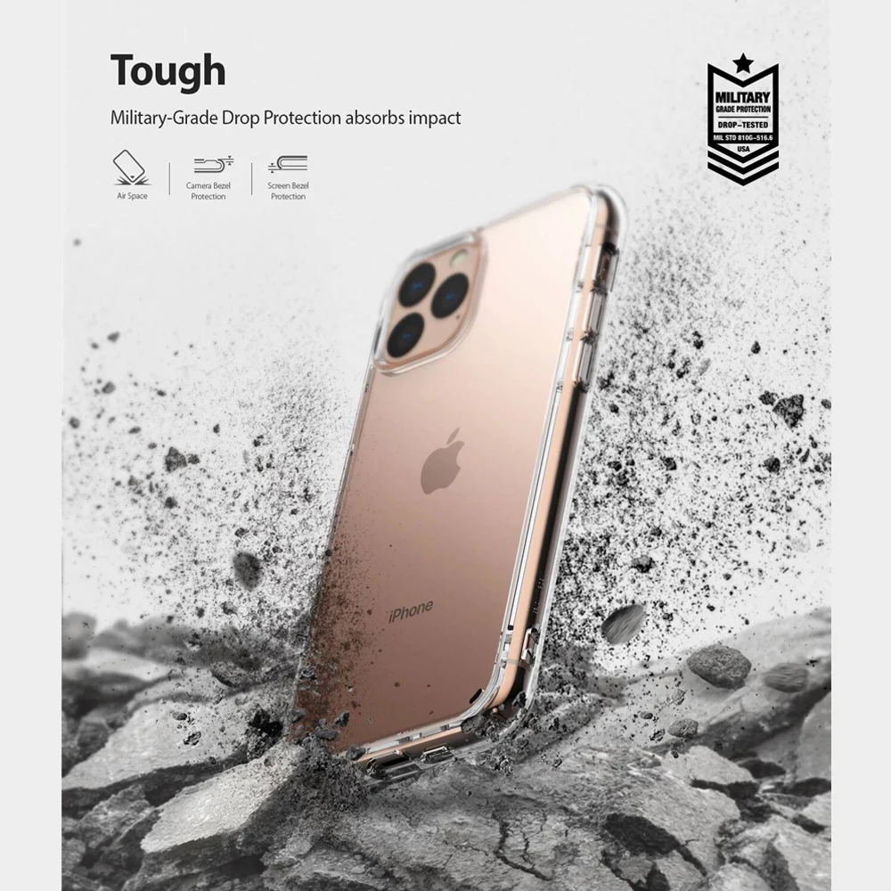 Ringke чехол Fusion для iPhone 11 Pro Max, прозрачная задняя панель из поликарбоната и мягкая оправа из ТПУ, гибридный военный чехол для iPhone