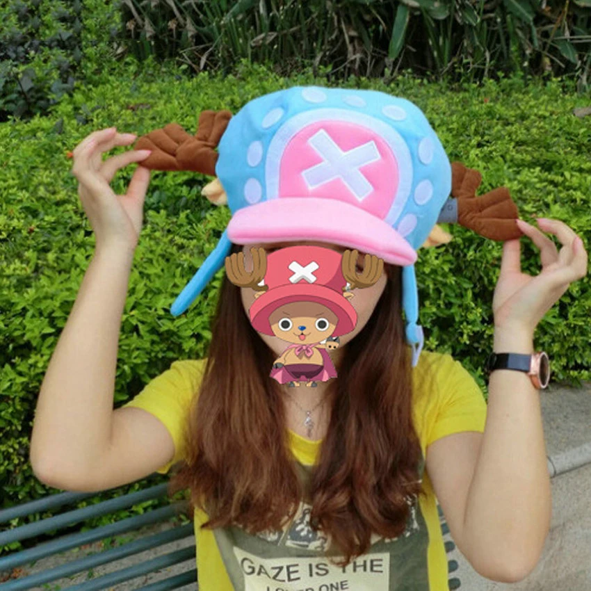 

Funny Anime Hats One Piece Tony Chopper 2 Years Later Cap Japanese Cartoon Cosplay Plush Winter Hat Women Gifts Halloween Gift