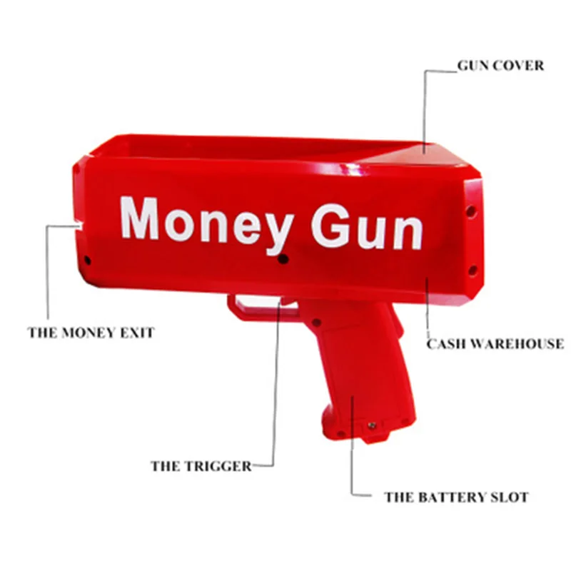 100pcs cash cannon banknote super money gun toys party game outdoor fashion gift party supply make it funny for children gift free global shipping