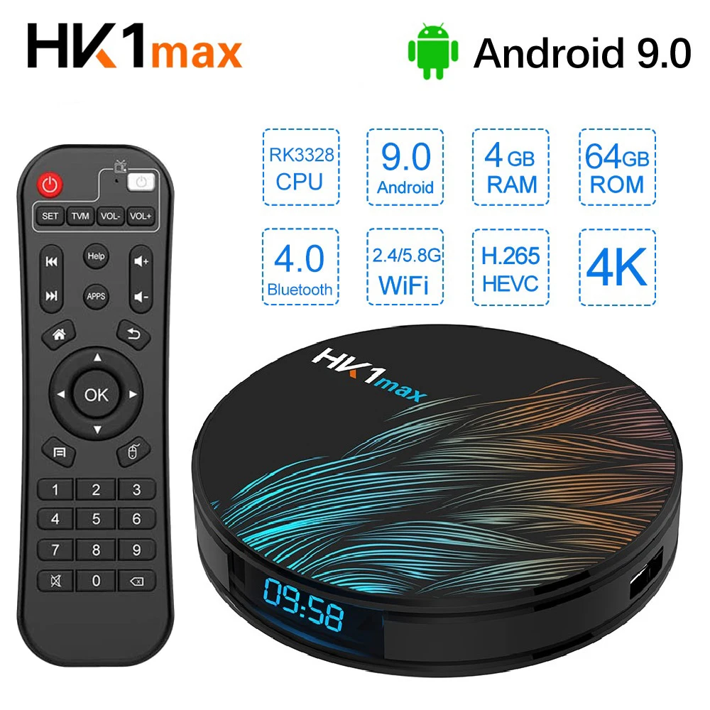 ТВ-приставка Android 9 0 HK1 MAX 4K HD Smart IPTV tvbox 2 4 & 5G двойной WiFi RK3328 мини-приставка Google