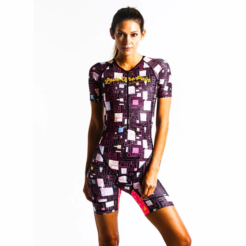 Love The Pain Cycling Womens Triathlon Short Sleeve Skinsuit Summer Outdoor Jersey Profession Team Running Suit Maillot Ciclismo |