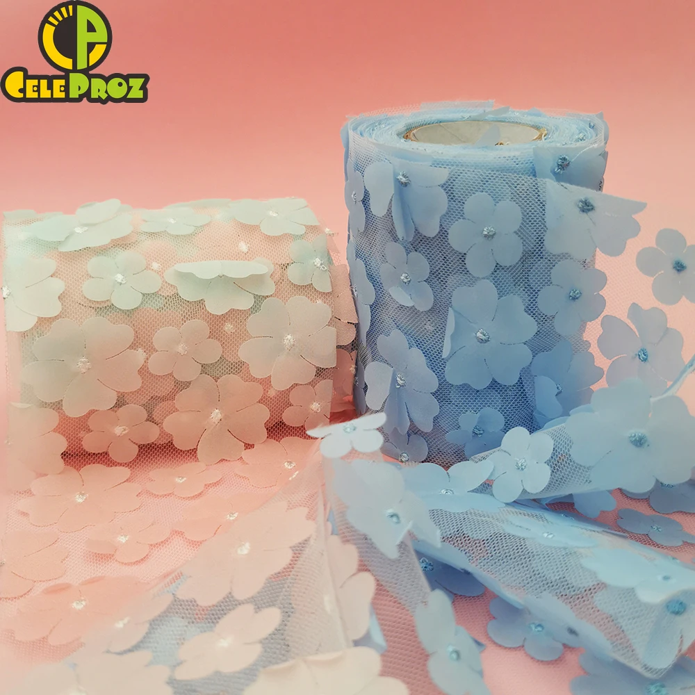 Тюль с цветочной вышивкой 10 см 12 см|Ленты для шитья| |