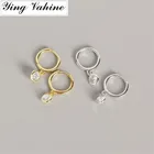 Женские маленькие круглые серьги-гвоздики ying Vahine, из 100% стерлингового серебра 925 пробы с фианитом