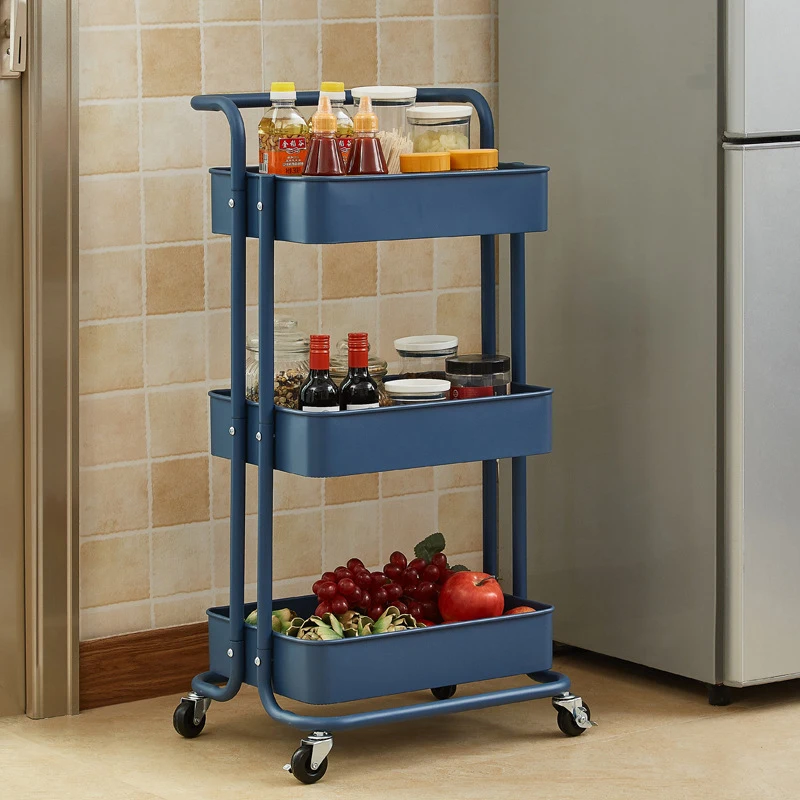 

Baby Supplies Rack Kitchen Floor Multi-Layer Removable Storage Rack Bedroom Storage Trolley Storage Baskets Food Storage Contain