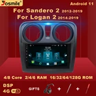2 din Android 11 автомобильный радиоприемник, мультимедийный видеоплеер с GPS для Renault Logan 2 Sandero 2014-2019 dvd AI Голосовое управление 4 Гб WIFI DSP