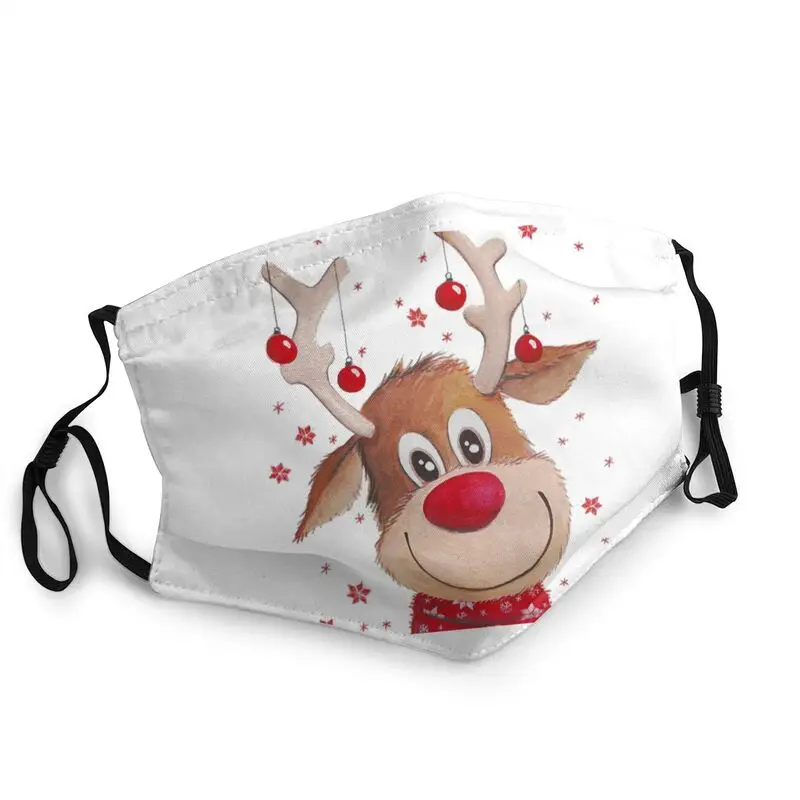 

Merry Christmas Santa's Reindeer Mask Anti Dust Adjustable Children Cartoon Face Mask Protection Adult Respirator Mouth Muffle
