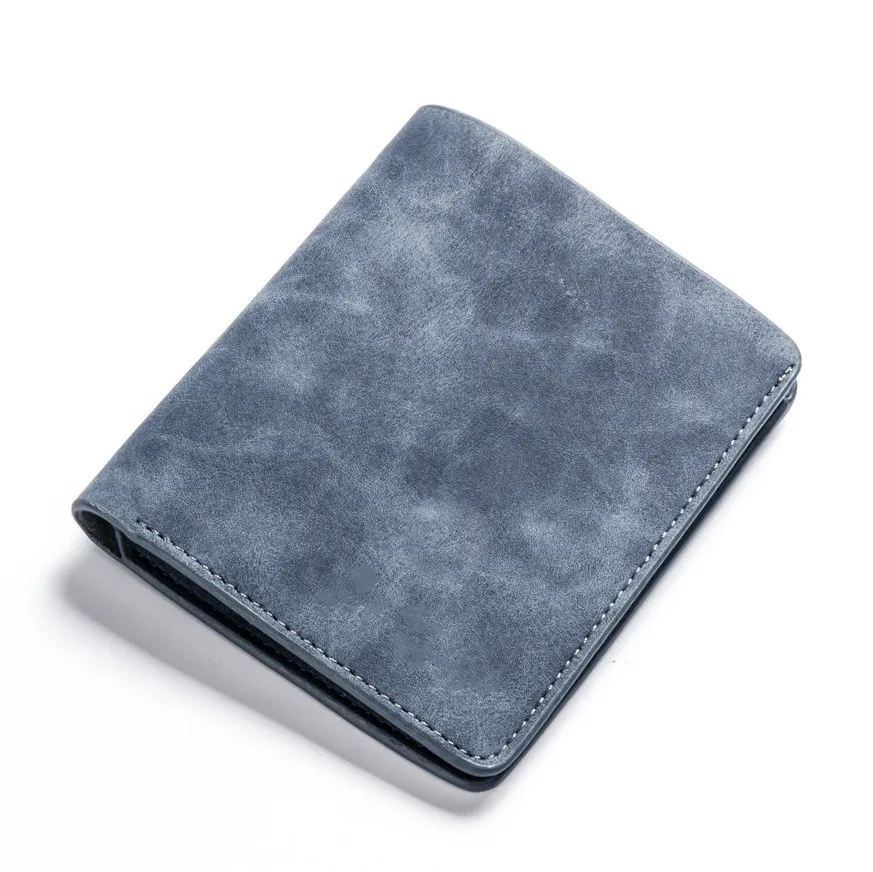 Мужской винтажный короткий кошелек для денег и монет складной карман из