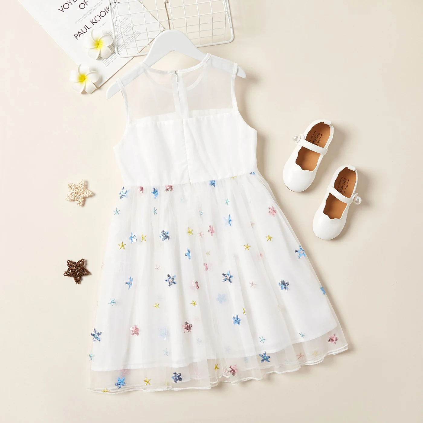 

PatPat Pretty Kid Girl Colorful Stars Sleeveless Dress