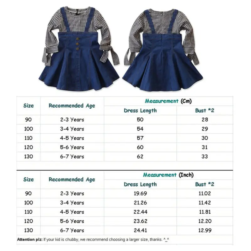 Платья принцессы клетчатое джинсовое платье Повседневная Праздничная детская