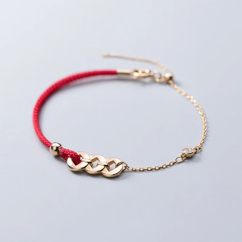 Женский браслет из стерлингового серебра 925 пробы с фианитами золотые монеты