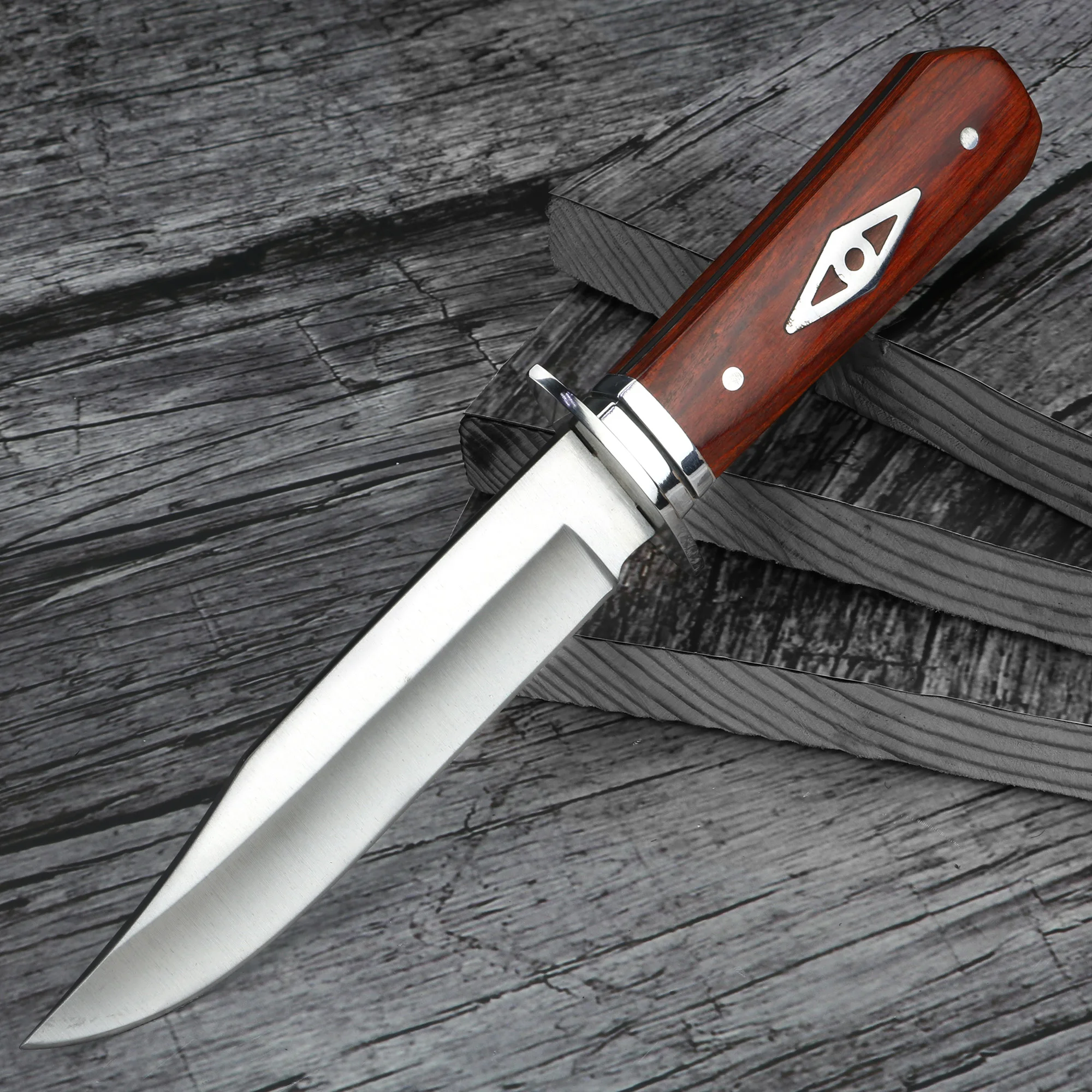 

Hunting Knife with Solid Wood Handle Handmade Knife Outdoor Defense Portable Pocket Knife Camping Survival Jungle Knives