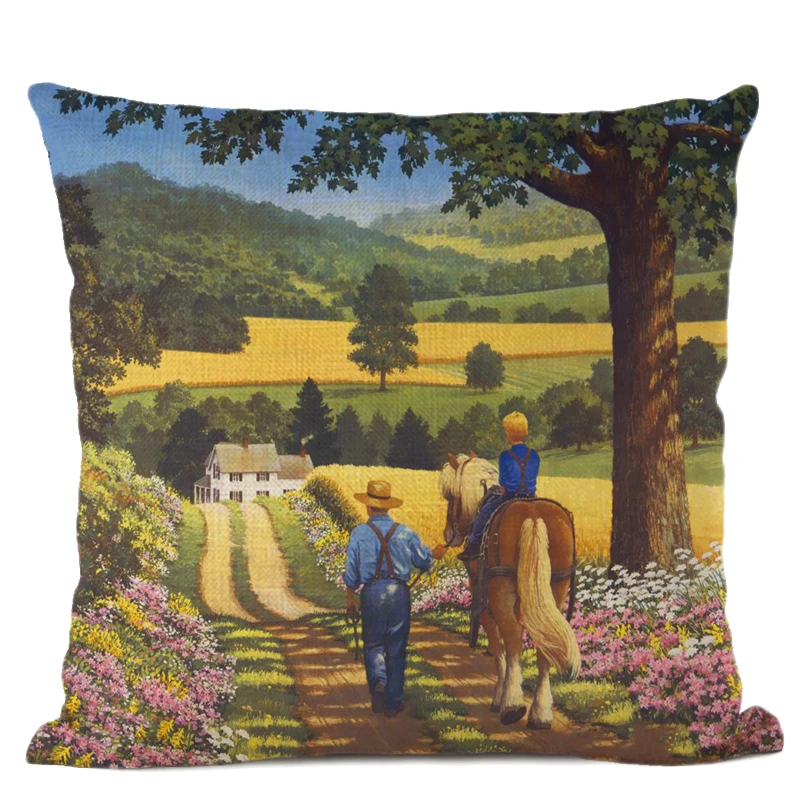 Горячая Распродажа американская сельская местность Поля Сады пейзаж Искусство