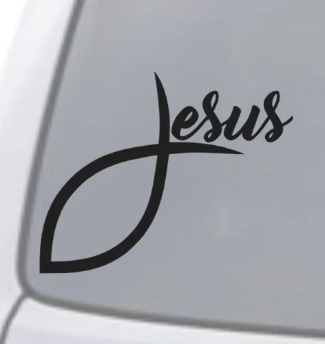 Для Иисус рыбы виниловые наклейки в виде Фотообоев c переводными картинками