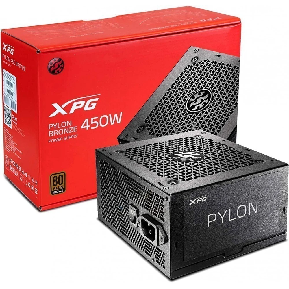 Блок питания для пк игровой XPG PYLON450B чёрный (450 Вт PCIe 2шт ATX v2.31 Active PFC 120mm Fan 80 Plus