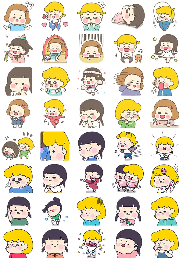 

40pcs Cute cartoon girl sticker kids paper diary Journal Scrapbooking Decorative Diy Stickers for Children Classic Toys
