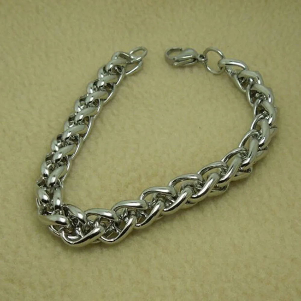 Плетеная цепь серебристого цвета для мужчин ювелирное изделие из нержавеющей