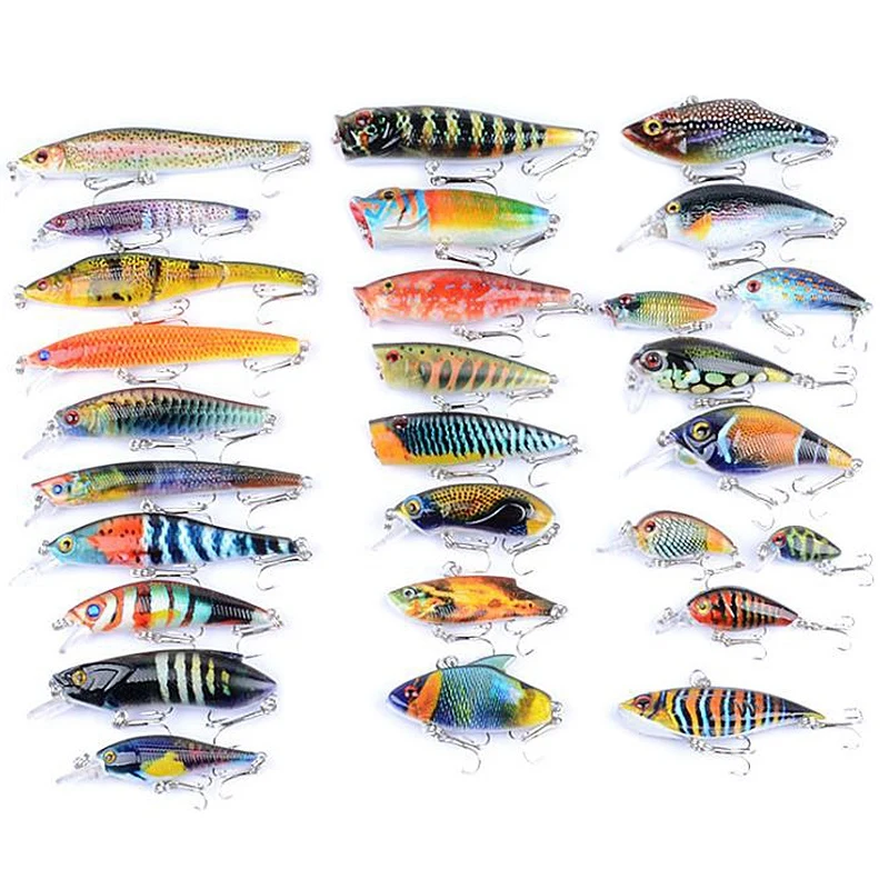 

28Pcs Mixed ABS Fishing Lure Bait Set Wobbler Crankbaits Swimbait Minnow Hard Baits Spiners Carp Fishing Tackle
