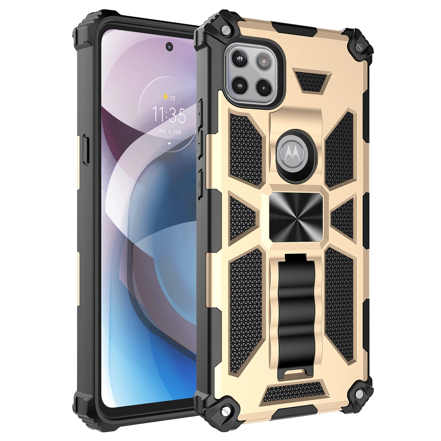 

Shockproof Armor Phone Case for Motorola G Play Stylus Moto G Power One 5G ACE 2021 Four Corners Rugged Bracket Protector Cover