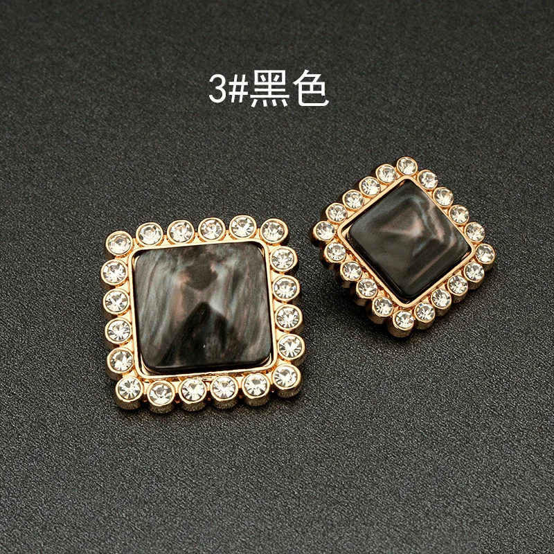3 шт. Стразы металлические золотые винтажные квадратные пуговицы для одежды