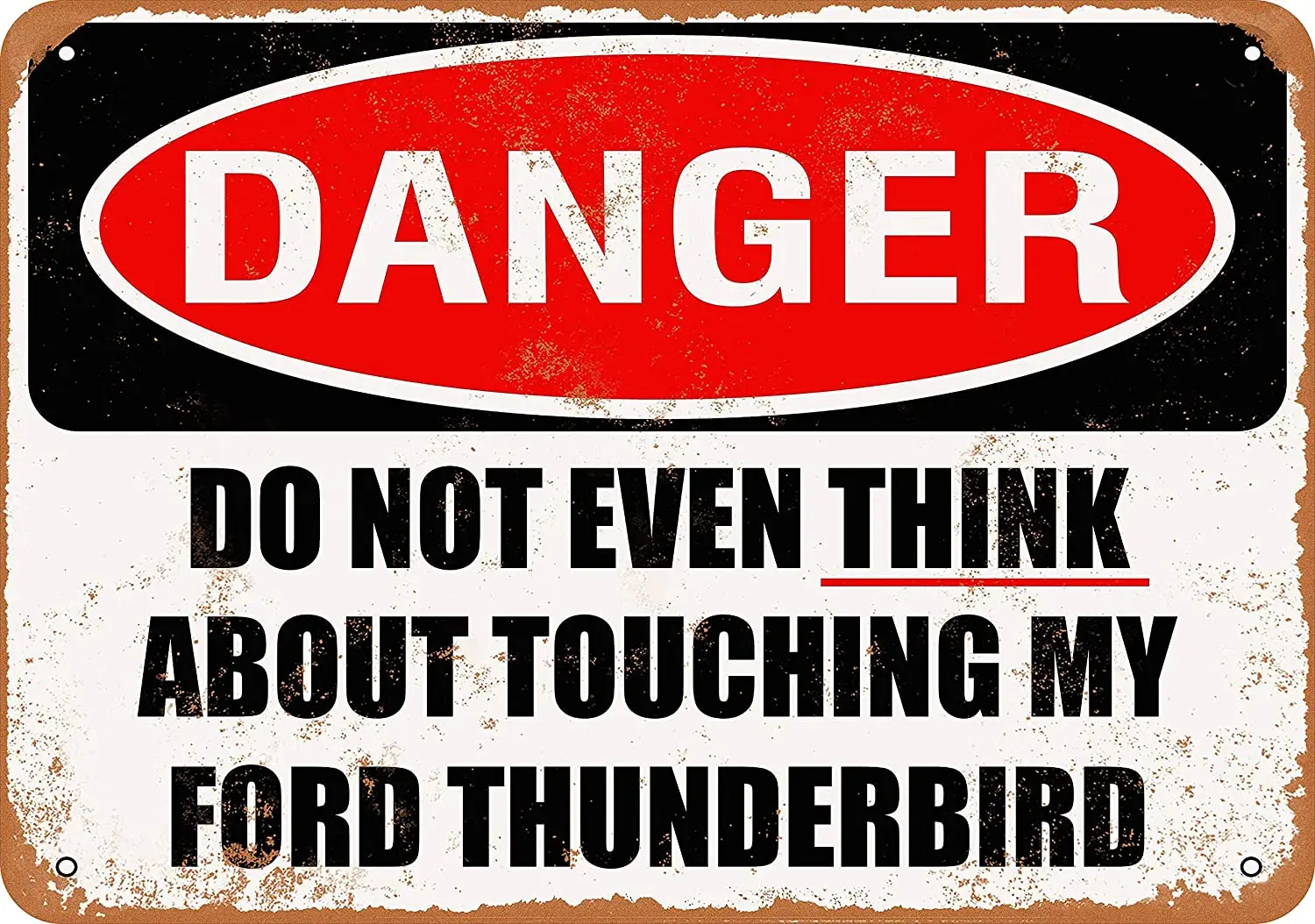 

WallColor 8*12 Metal Sign Do Not Touch My Ford Thunderbird Vintage Look