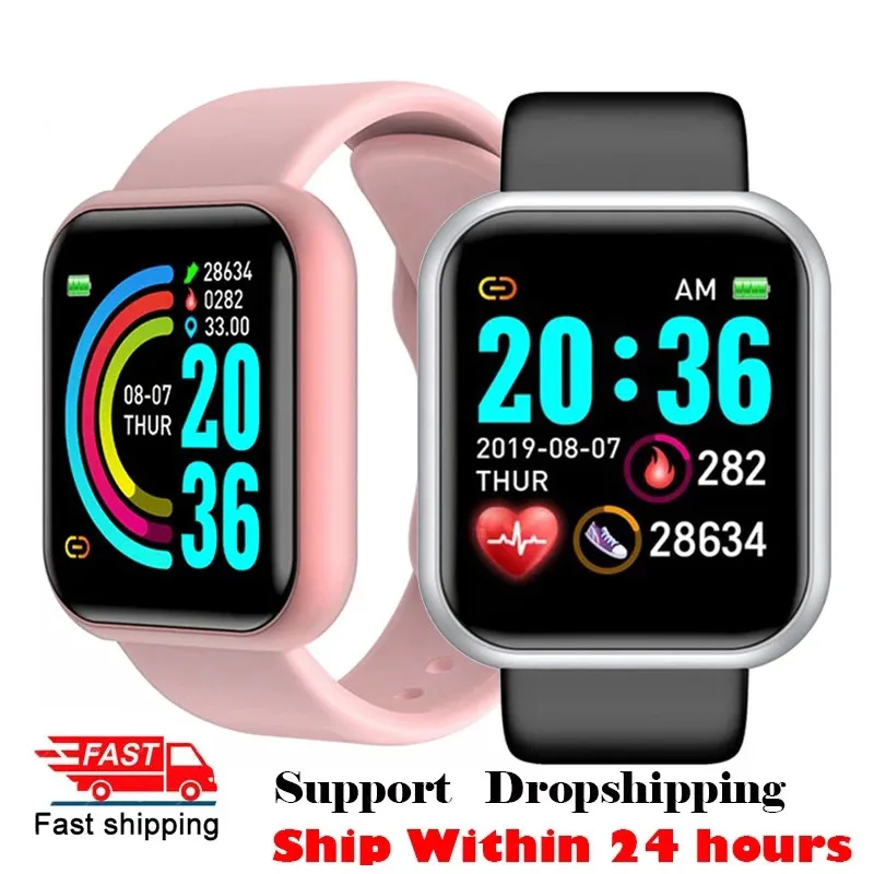 

D20 Digital Smart Sport Watch Children Health Fitness Step Count Information Reminder Wrist Watch for Men Women Hours Pedometers