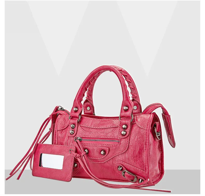 

Luxury Motorcycle Bag for Women Tassel Rivet Handbag Female Crossbody Messenger Bags Ladies Shoulder Bags