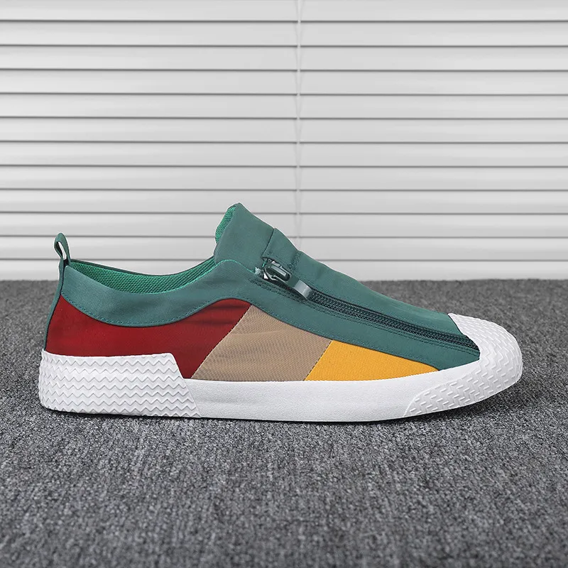 

Breathable mesh mens casual shoes Lace-up lightweight outdoor comfortable shoes Men's shoes color matching novel canvas shoes