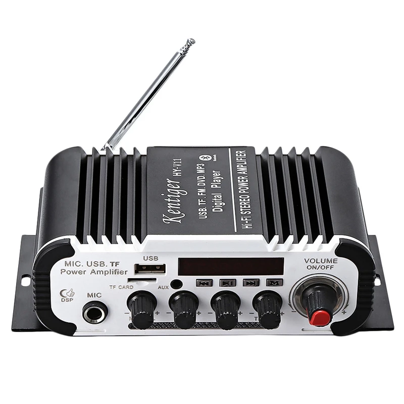 

Kentiger Hy - V11 Bluetooth усилитель 2-канальный супер бас аудио усилитель с пультом дистанционного управления Tf Usb Fm 85Db Mp3 Fm радио