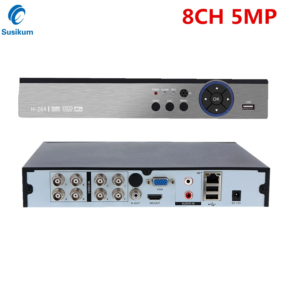 

CCTV Video Recorder 8CH 5MP DVR 5 IN 1 Hybird NVR H.265 XMEye APP ONVIF Video Recorder For 5MP AHD/CVI/TVI/IP Security Camera