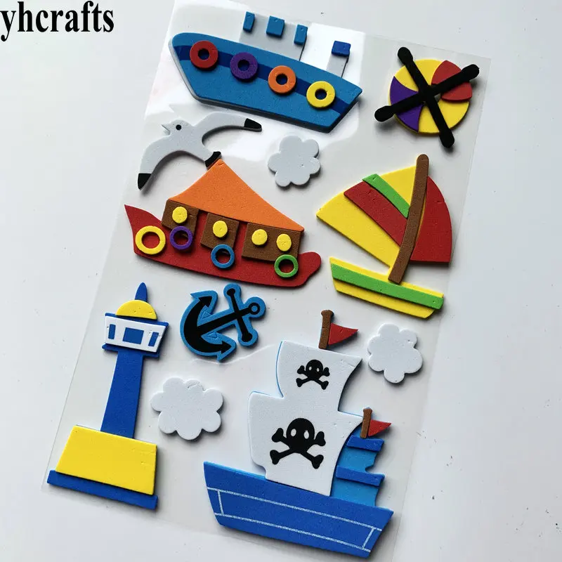 1 пакетов/лот 3D наклейки из пенопласта животные автомобиль цветок Русалка